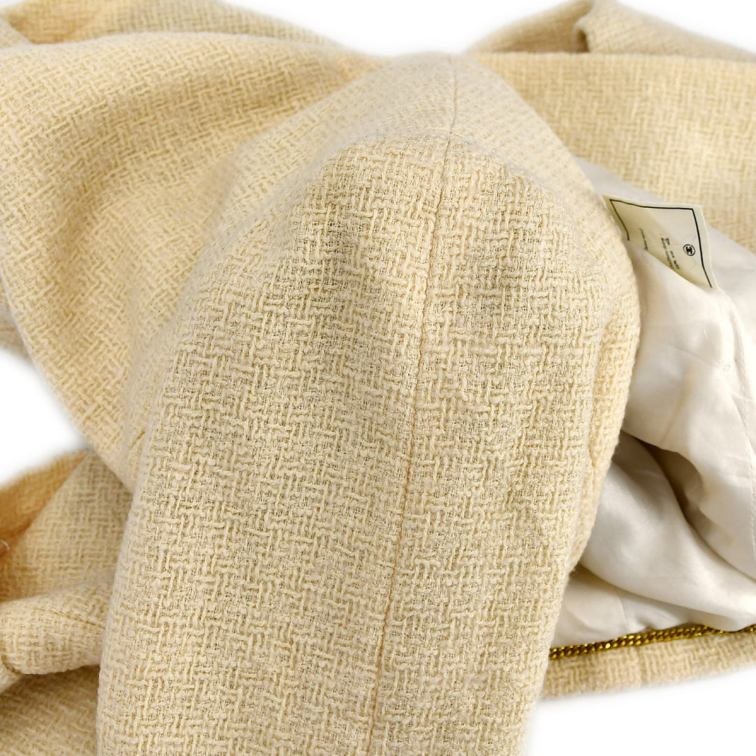 Top Quality Chanel Collarless Jacket Ivory 95C #36
