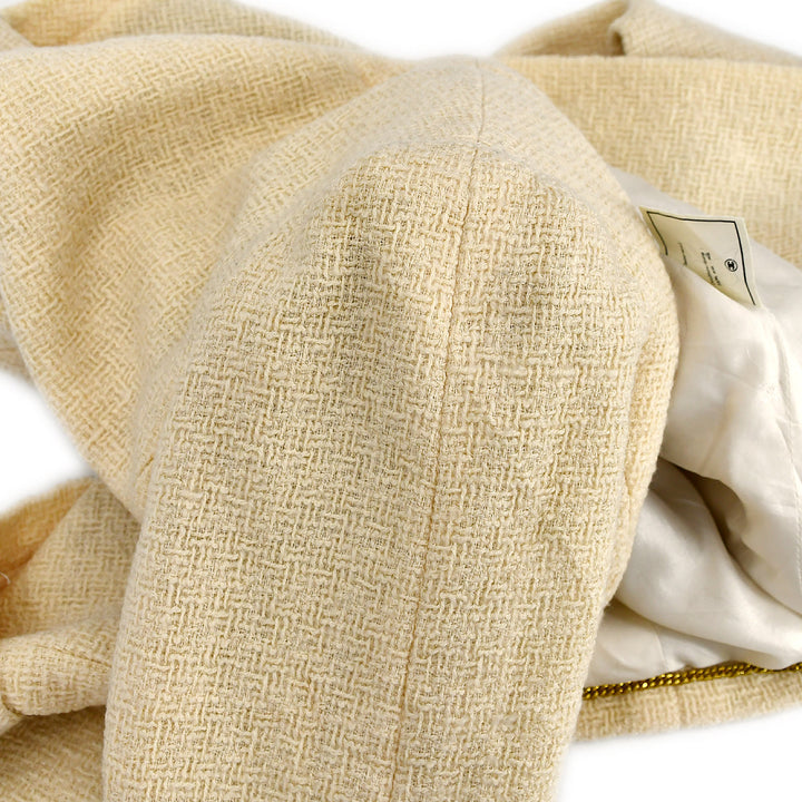 Top Quality Chanel Collarless Jacket Ivory 95C #36
