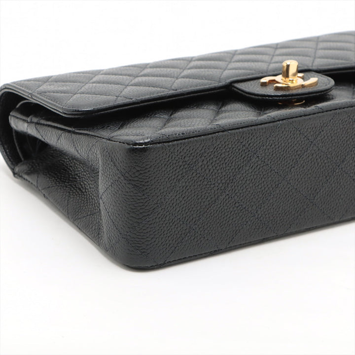 Top Quality Chanel Matrasse 25 Caviar S Double Flap Double Chain Bag Black Silver  8th A01112
