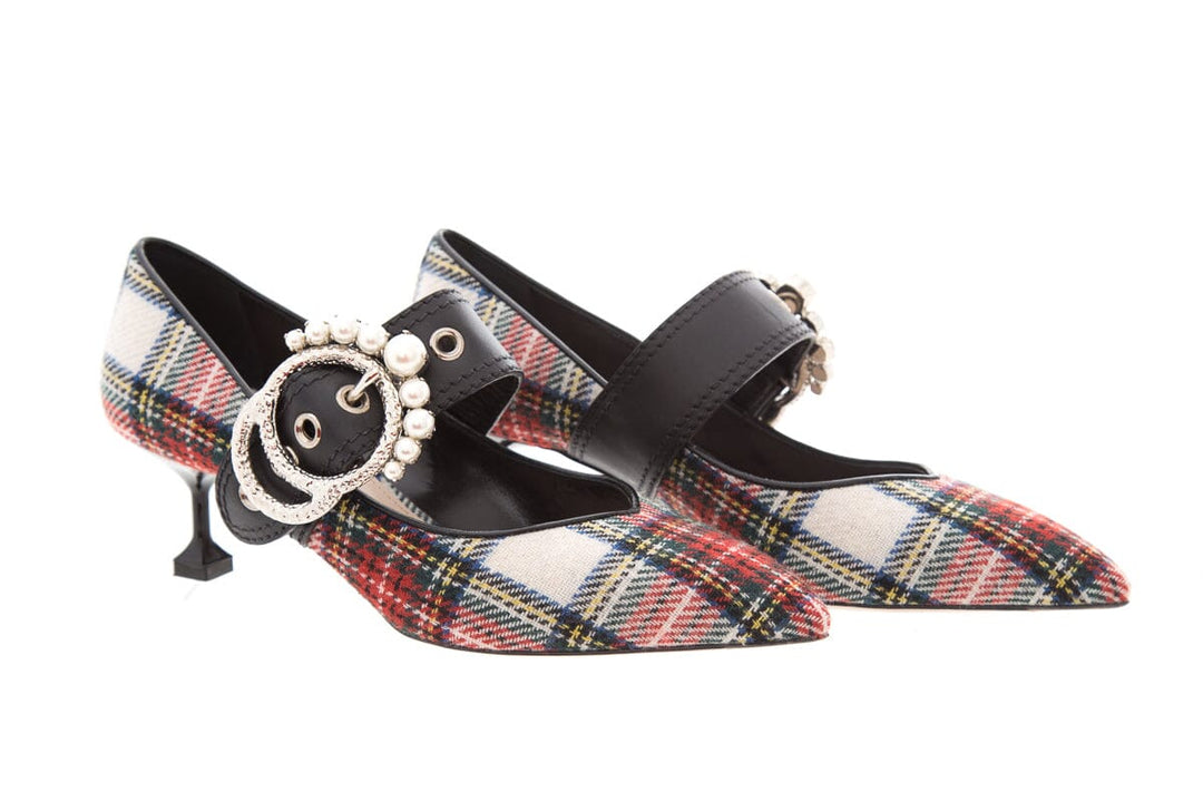 Miu Miu Plaid Kitten Heels SZ 39.5