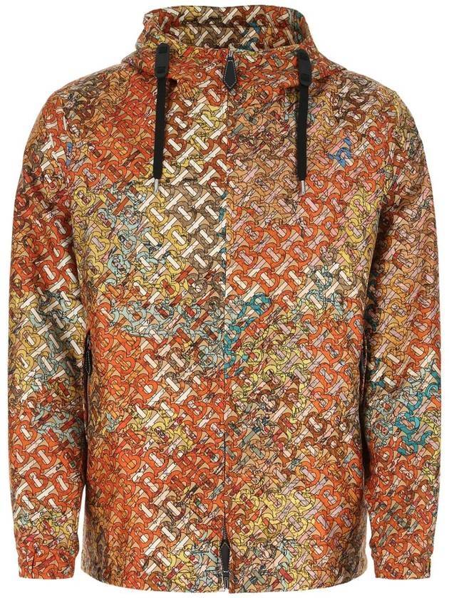 Burberry Printed Silk Hooded Jacket Orange