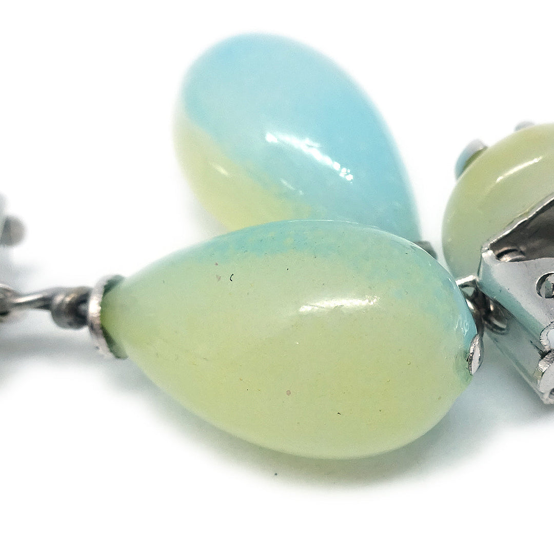 Top Quality Chanel Dangle Earrings Light Blue 99P