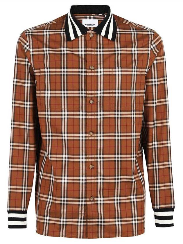 Burberry Collar Check Long Sleeve Shirt Brown