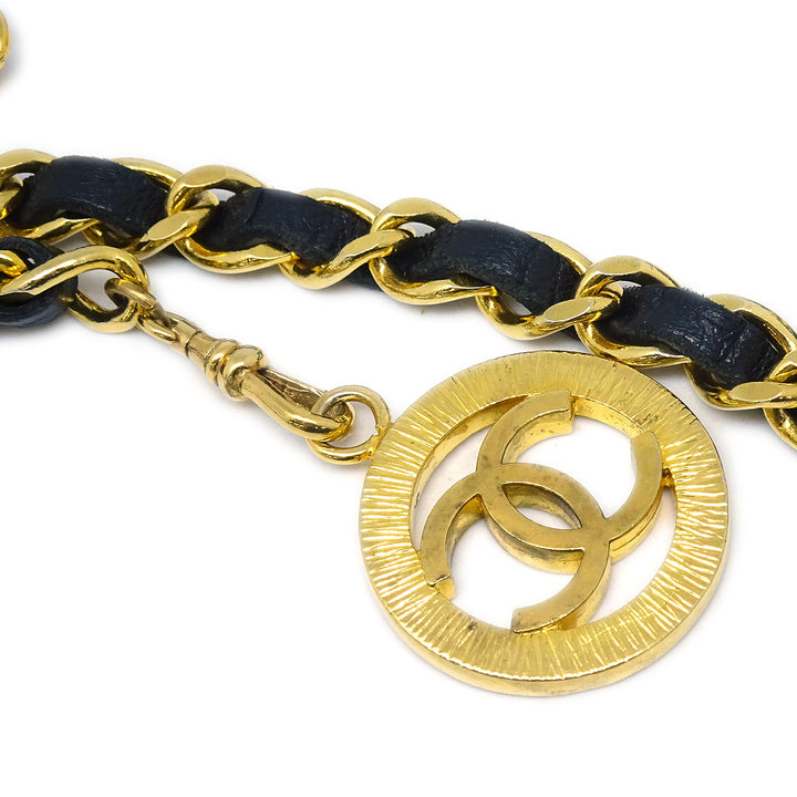 Top Quality Chanel Medallion Chain Belt Black 1984 Small New