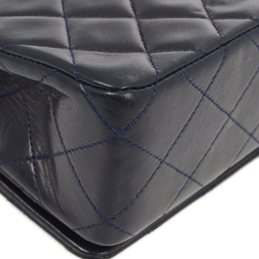 Top Quality Chanel Navy Lambskin Turnlock Mini Full Flap Shoulder Bag
