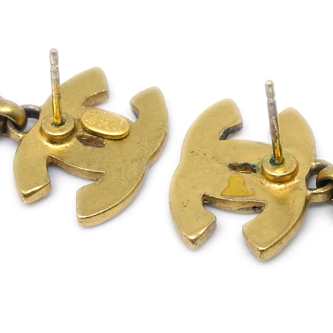 Top Quality Chanel Dangle Pierced Earrings Gold 99A