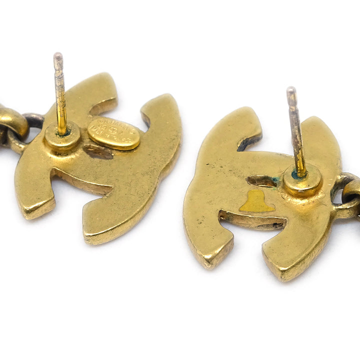 Top Quality Chanel Dangle Pierced Earrings Gold 99A