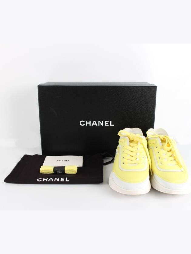 cc logo sneakers yellow 37 Chanel