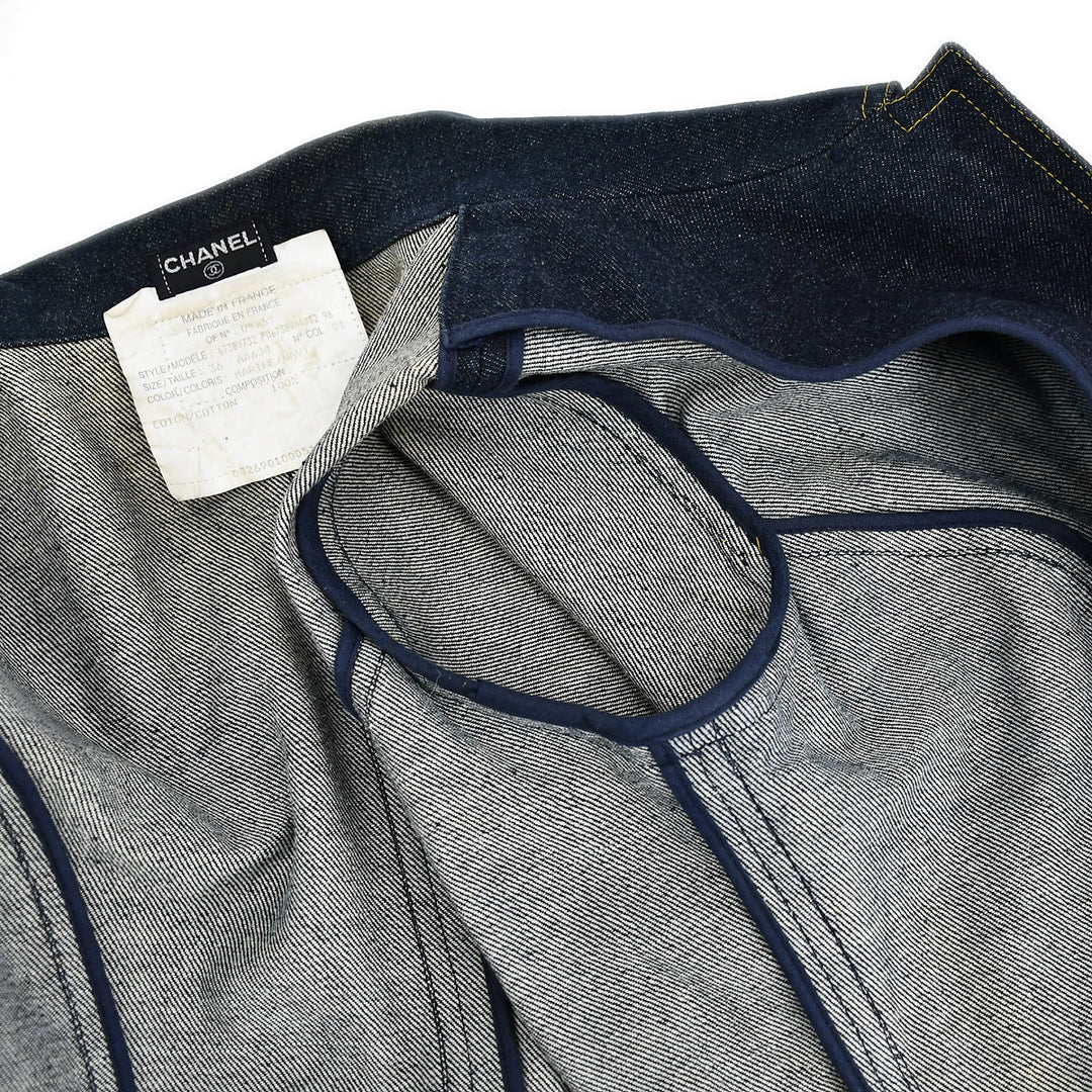 Top Quality Chanel Denim Dress Navy #36