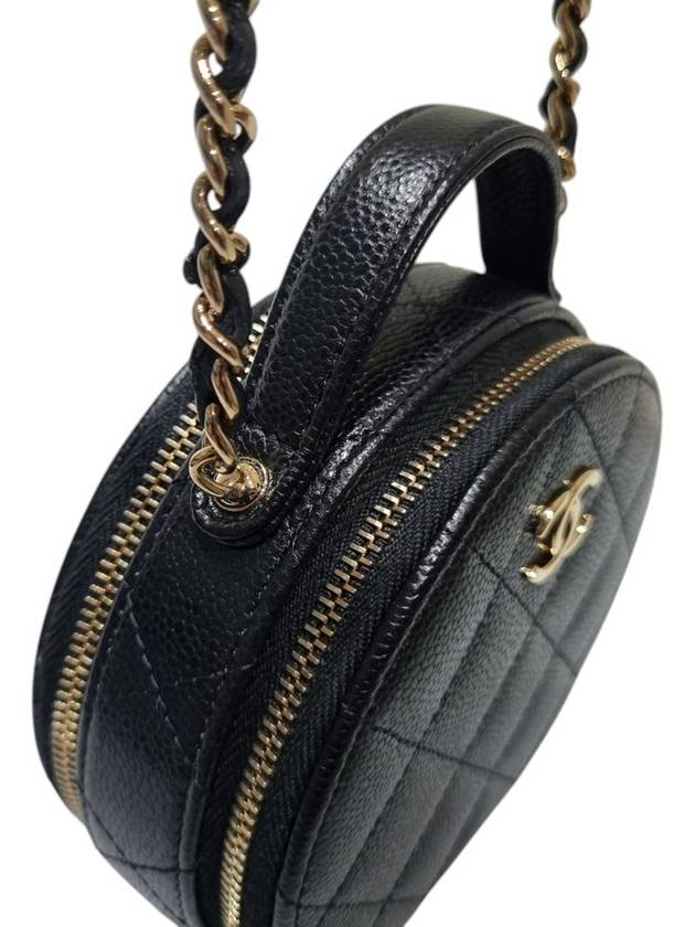 AP2502 Black Caviar Top Handle Tambourine Gold Chain Cross Bag Chanel