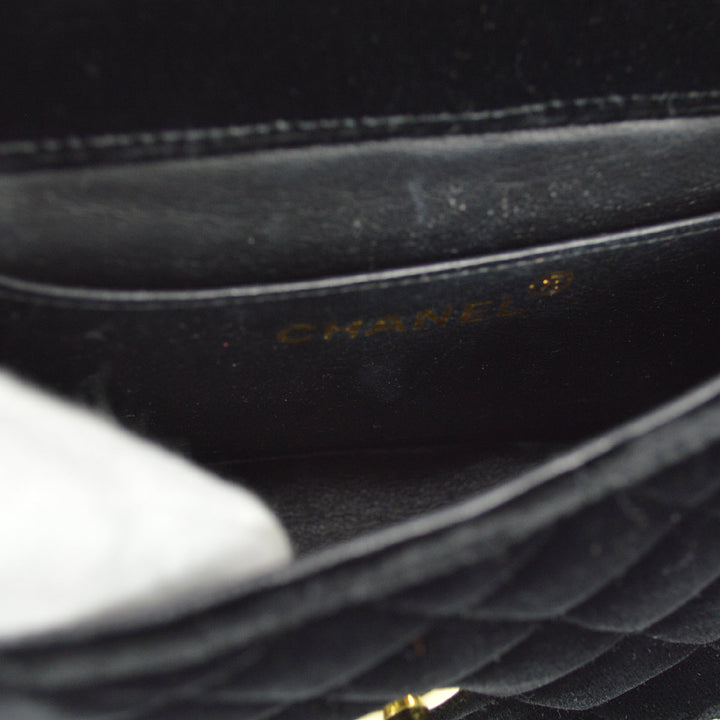 Top Quality Chanel 1994-1996 Black Velvet Classic Flap Micro Handbag