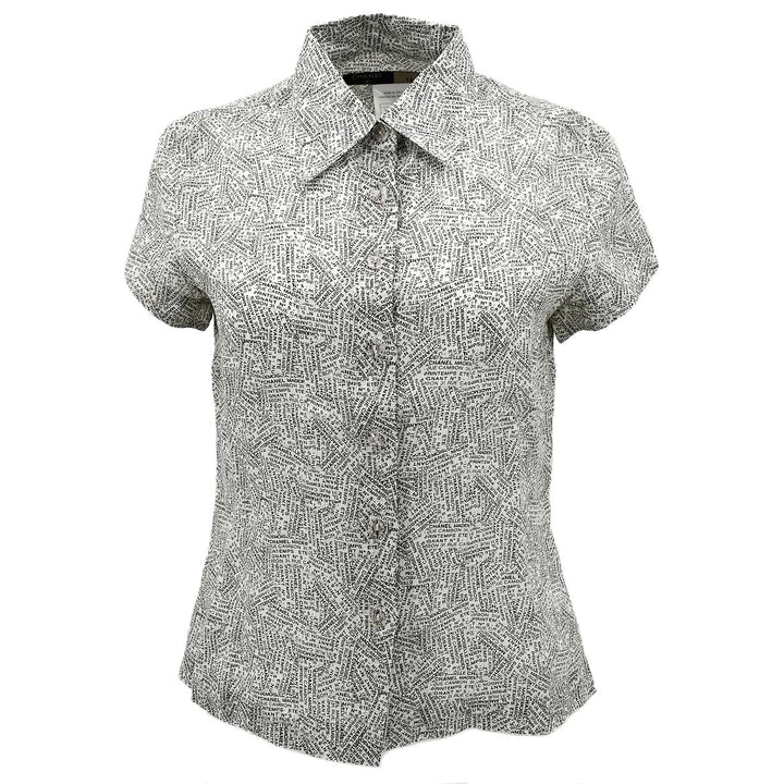 Top Quality Chanel Short Sleeve Shirt White Black 99P #36