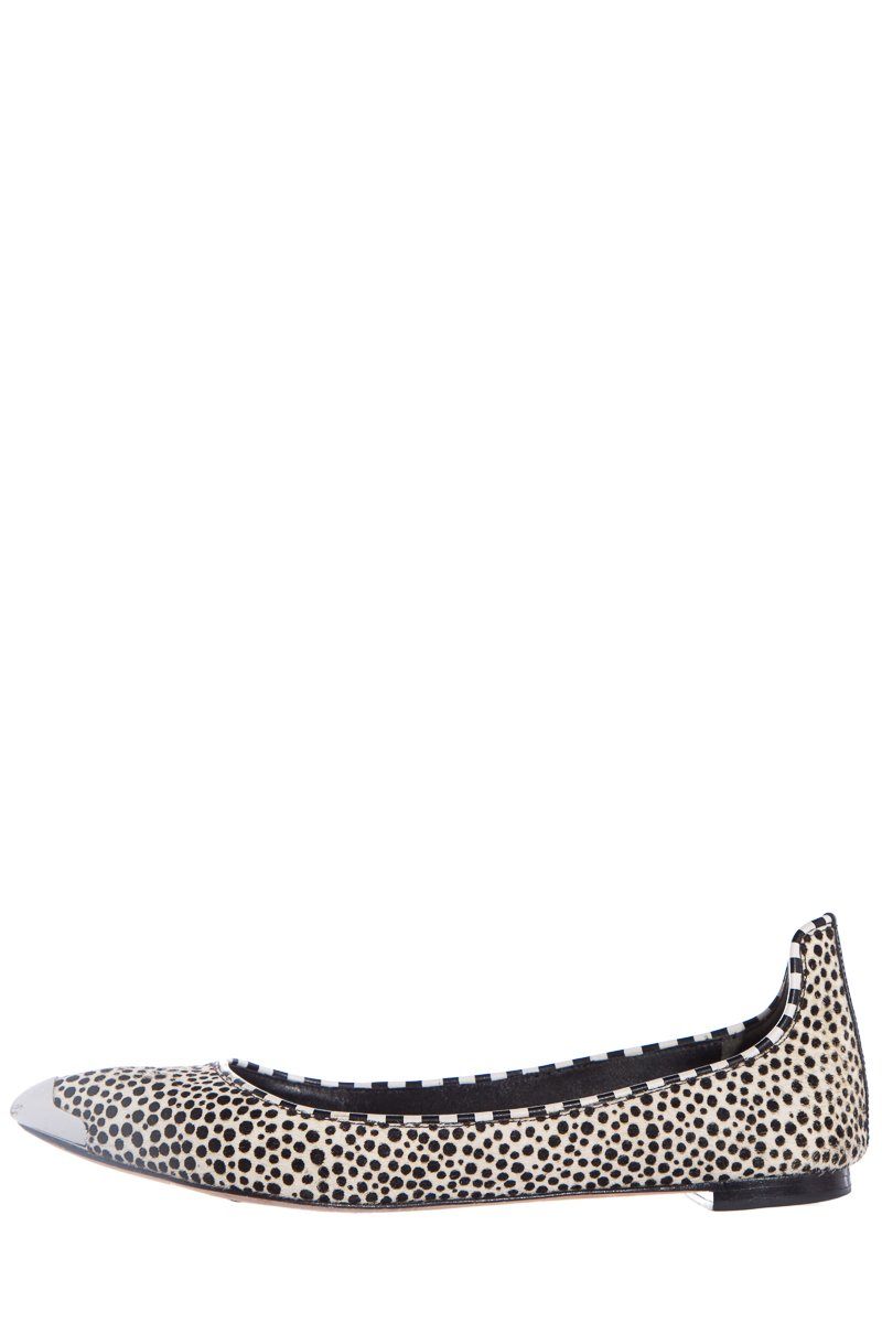 Brian Atwood Black & White Polka Dot Pointed-Toe Flats SZ 7.5