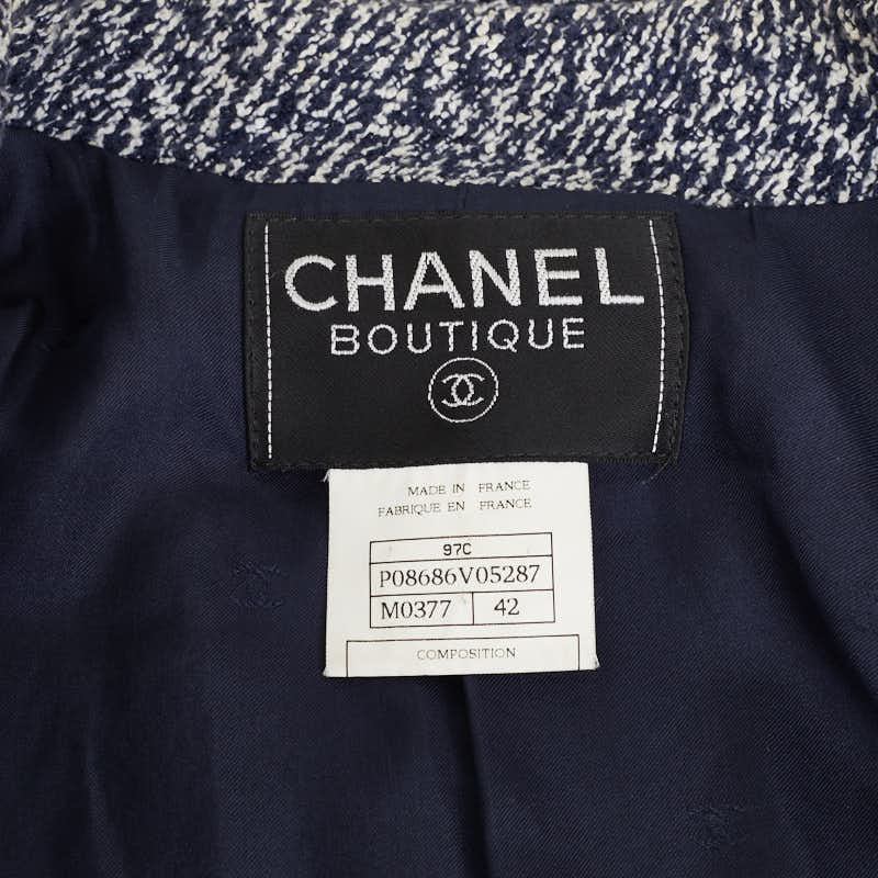 Top Quality Chanel Top Quality Chanel P08686V05287 Cotton/Wool/Nylon Navi White  Navi