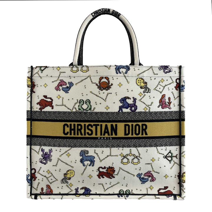 Top quality Dior - NEW 2022 Large Pixel Zodiac Embroidered Canvas Book Tote