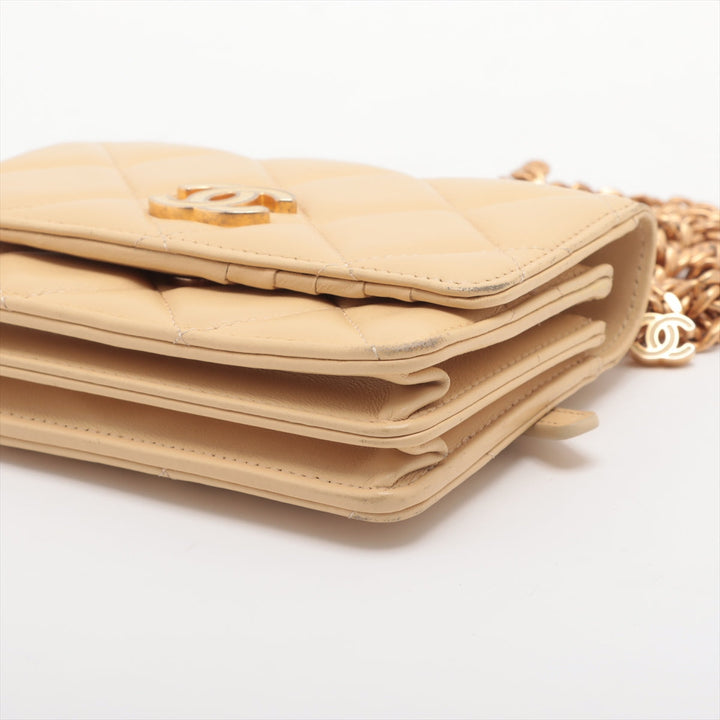 Top Quality Chanel Matrasse  Chain Wallet Beige Gold  32rd