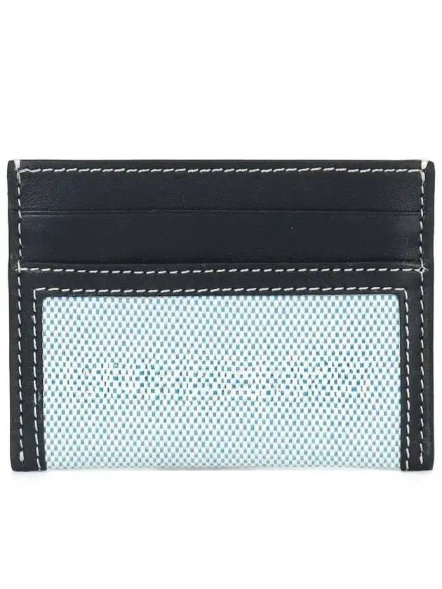 Burberry Debossed Logo Cotton Canvas Card Wallet Black Blue