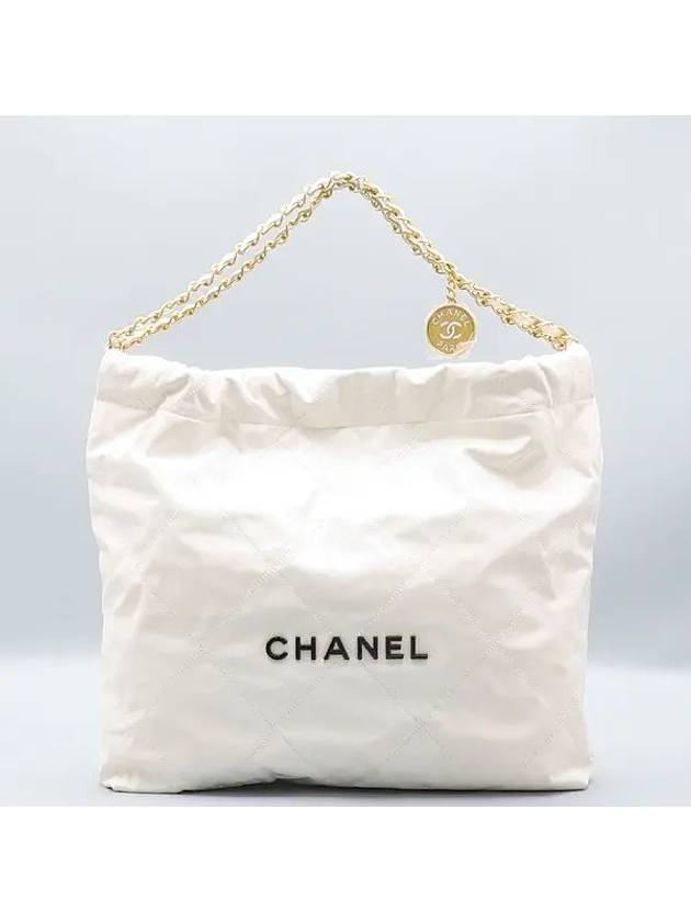AS3260 White Leather 22 Small Gold Metal Chain Shoulder Bag Chanel