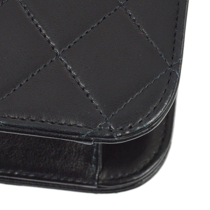 Top Quality Chanel 2000-2001 Black Lambskin Turnlock Small Full Flap Bag