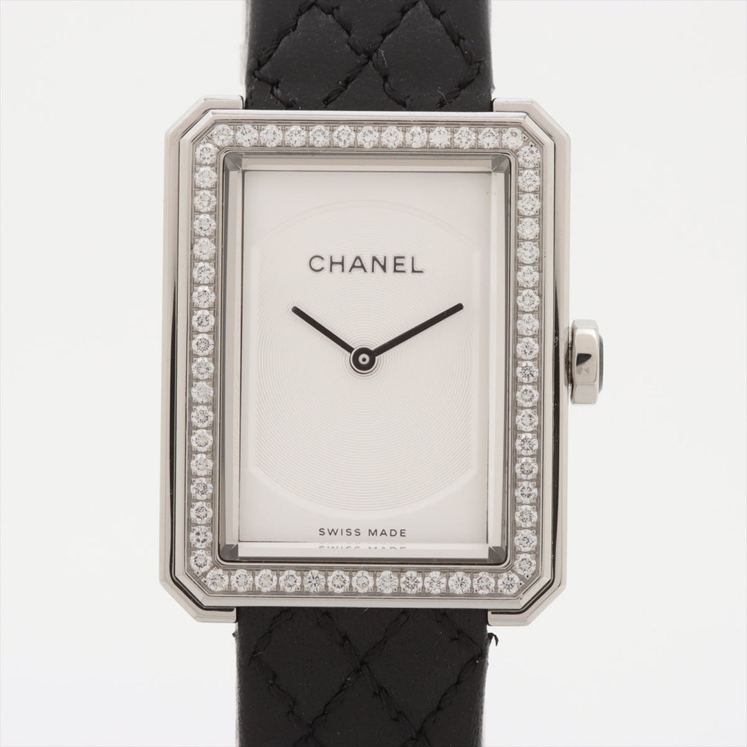Top Quality Chanel boyfriend H6955 SS x leather QZ silver sign plate