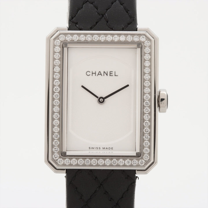 Top Quality Chanel boyfriend H6955 SS x leather QZ silver sign plate