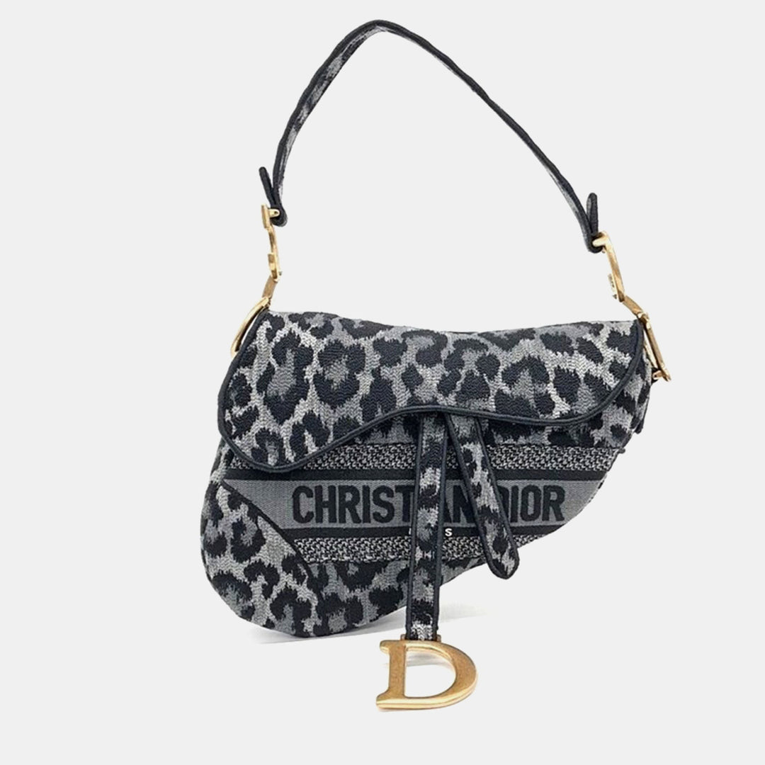 Top quality Dior Gray Fabric Saddle Bag