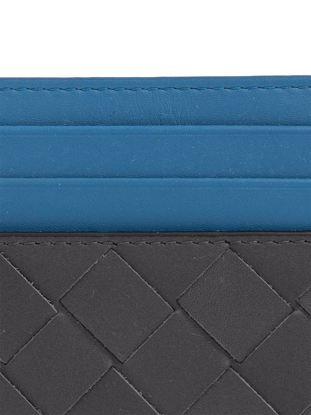 Bottega veneta Intrecciato Two-Tone Card Wallet Blue Black