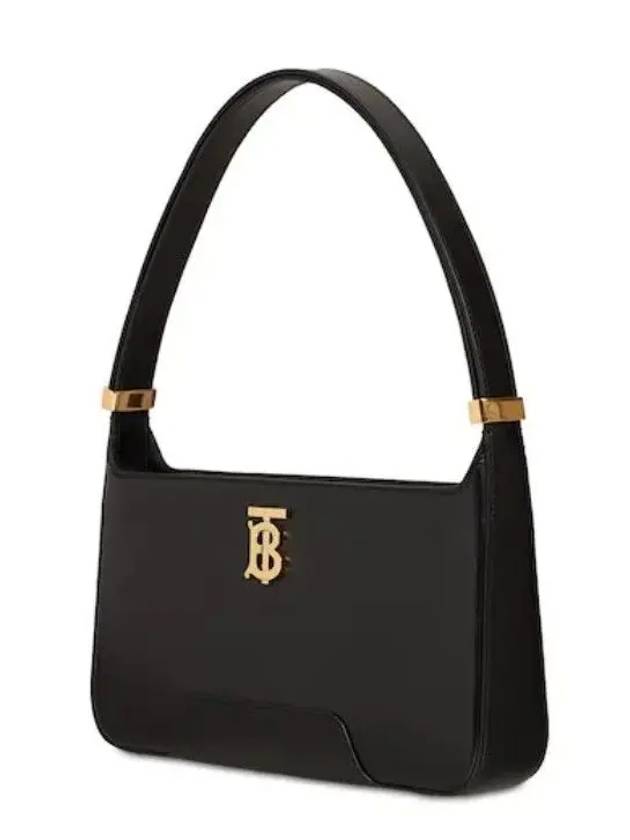 Burberry Leather TB Shoulder Bag Black
