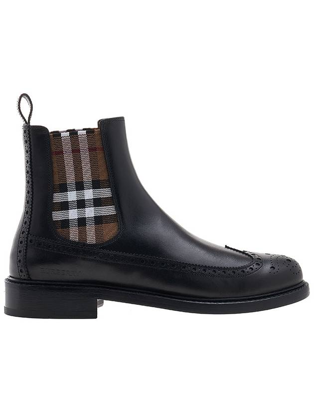 Burberry Tanner Check Chelsea Boots Black