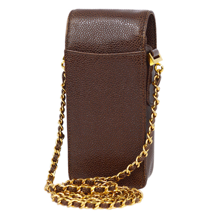 Top Quality Chanel Brown Caviar Chain Shoulder Bag Pouch