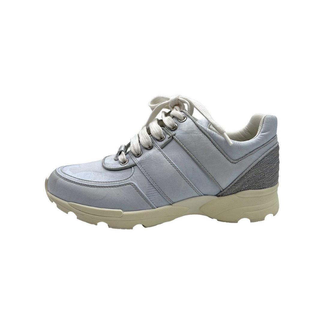 Chanel Shoes CC Low-Top Sneakers Sky Blue Sz 37