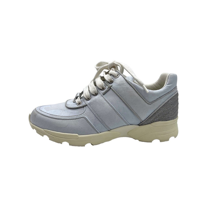 Chanel Shoes CC Low-Top Sneakers Sky Blue Sz 37