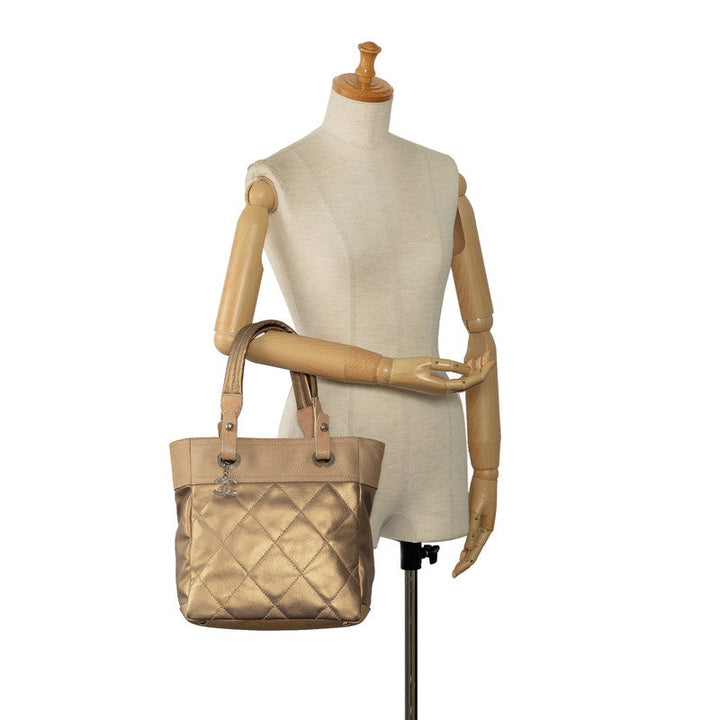 Top Quality Chanel COCOMARK PARIBIARITZ PM TOOT BAG A34208 G Beige Canvas Leather  CHANEL