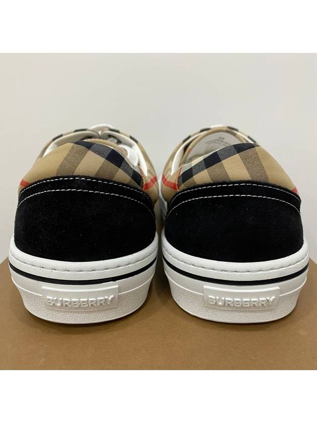 Burberry Men's Wilson Vintage Check Mix Low Top Sneakers Black Brown