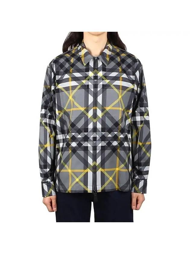 Burberry Mix Check Long Sleeve Shirt Grey