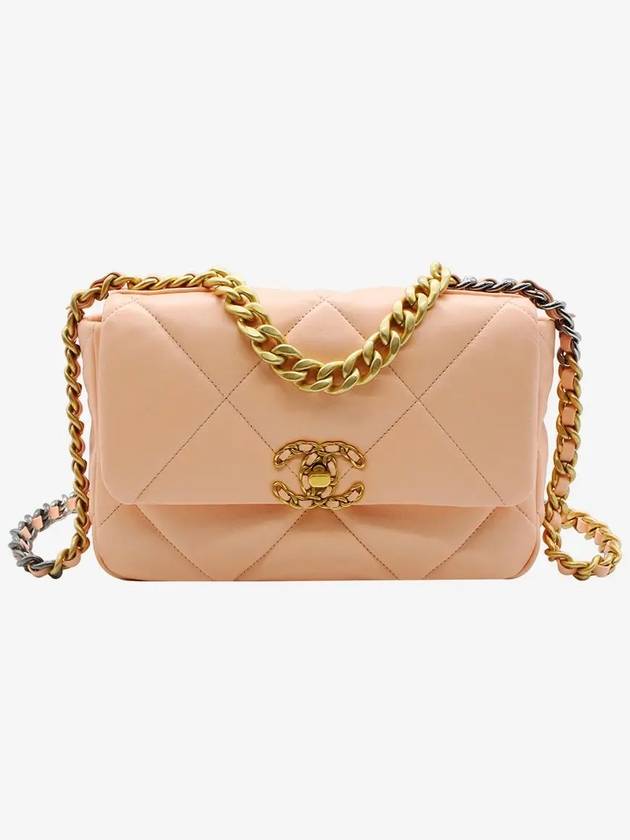 19 Lambskin Medium Hand Cross Bag Light Orange Chanel