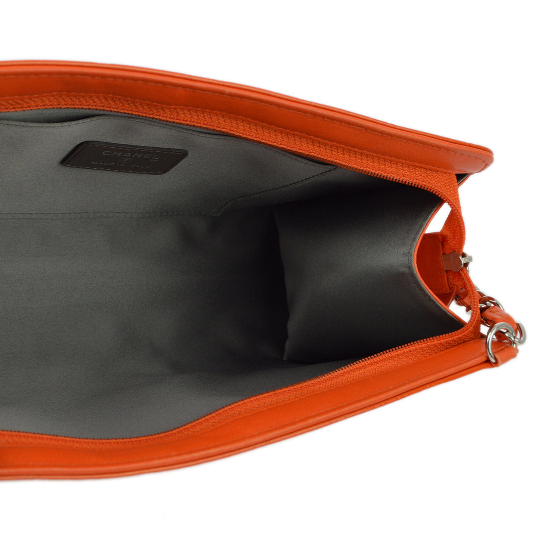 Top Quality Chanel Orange Patent Leather Icon Chain Handbag
