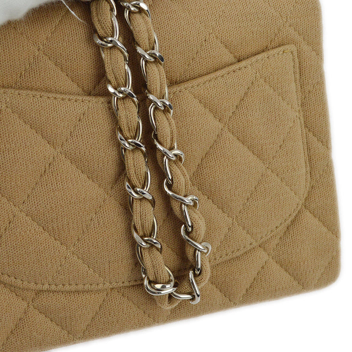 Top Quality Chanel Beige Cotton Mini Classic Square Flap Shoulder Bag 17