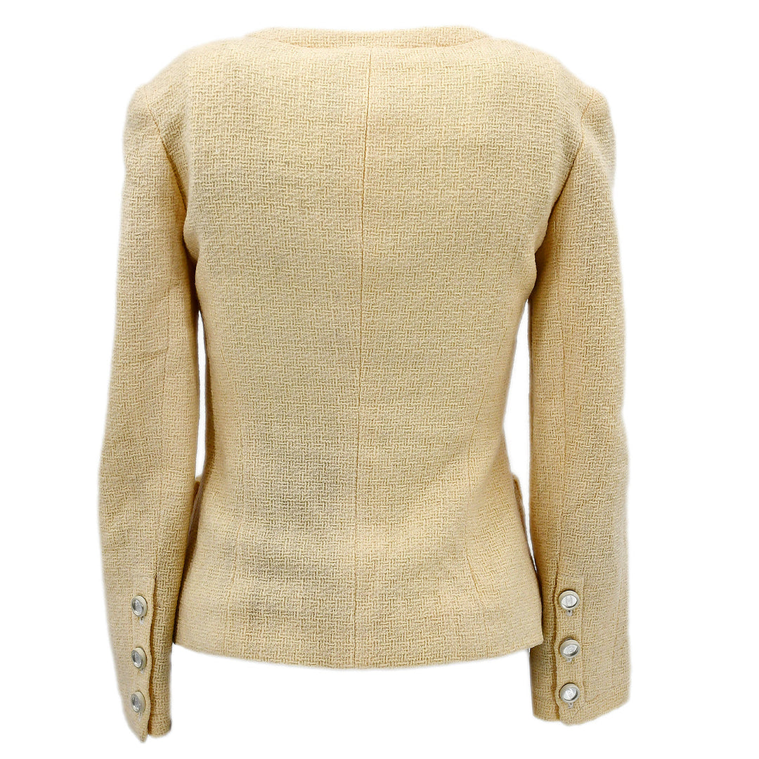 Top Quality Chanel Collarless Jacket Ivory 95C #36