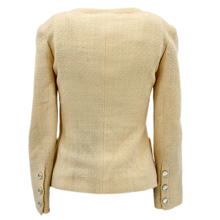 Top Quality Chanel Collarless Jacket Ivory 95C #36