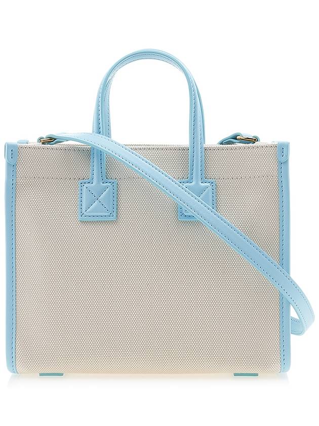 Burberry Logo Freya Mini Tote Bag Sky Blue Beige