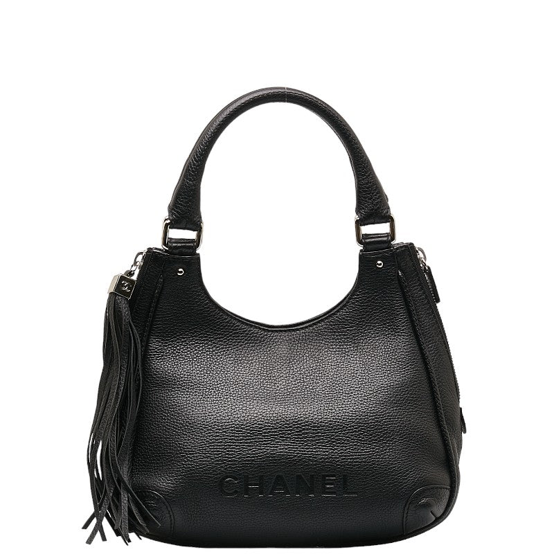 Top Quality Chanel logo Tasel handbags black leather ladies Chanel