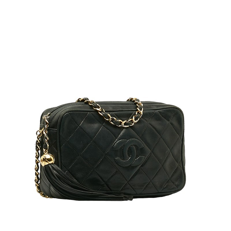Top Quality Chanel Matrases Coco Fringe Sloping Chain Shoulder Bag Dark Green Lambskin  CHANEL