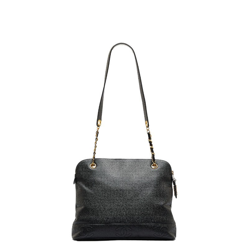 Top Quality Chanel Triple Co. Gold  Chain houlder Bag Black Caviar S  CHANEL