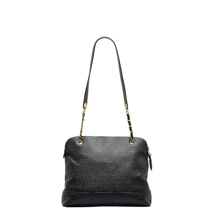 Top Quality Chanel Triple Co. Gold  Chain houlder Bag Black Caviar S  CHANEL