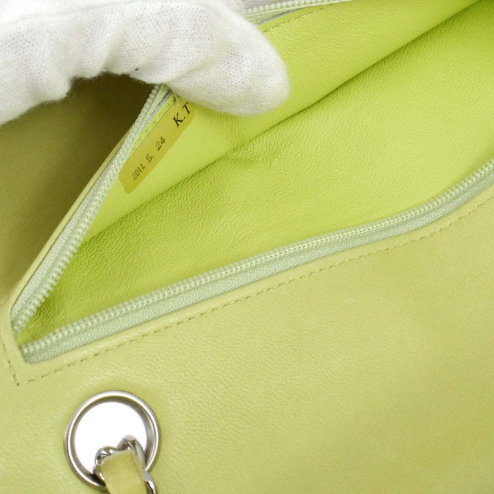 Top Quality Chanel * Light Green Lambskin Medium Classic Double Flap Shoulder Bag