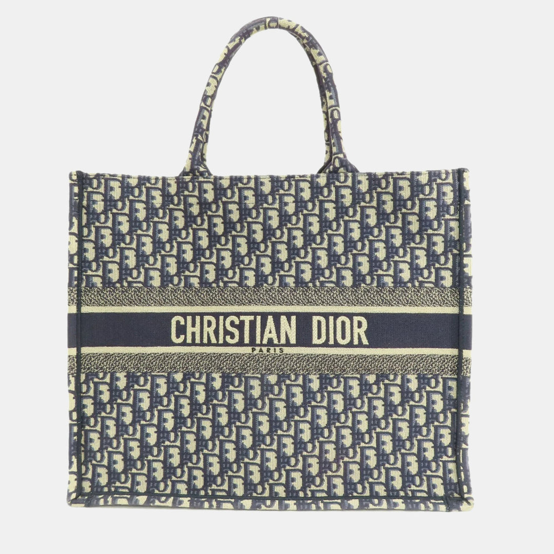 Top quality Dior Navy Blue Oblqiue Canvas Large Book Tote Tote Bag