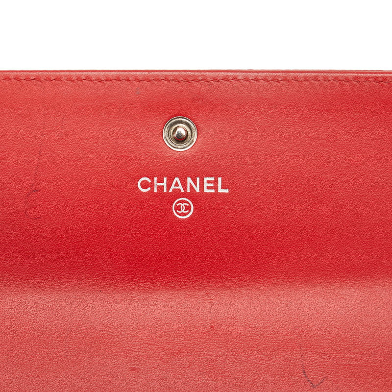 Top Quality Chanel Cocomark Long Wallet Red Caviar   Chanel