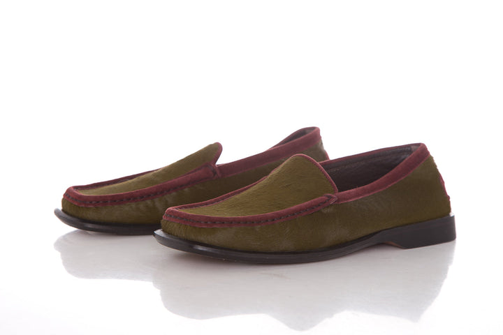 Tod's Olive Pony Hair Loafers SZ 6