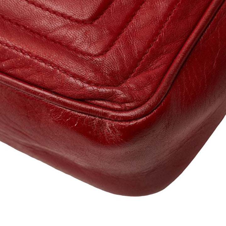 Top Quality Chanel Cocomark Tassel Chain  Shoulder Bag Red Leather  CHANEL